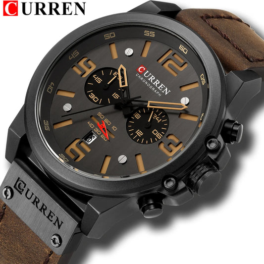 CURREN Leather Watch For Men