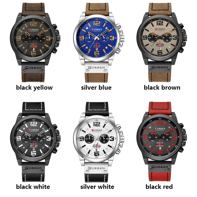 CURREN Leather Watch For Men